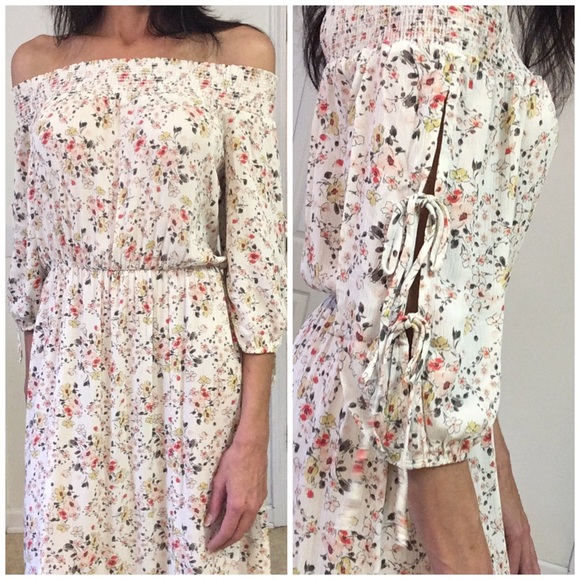 Floral Off the Shoulder Dress - Picture 4 of 6